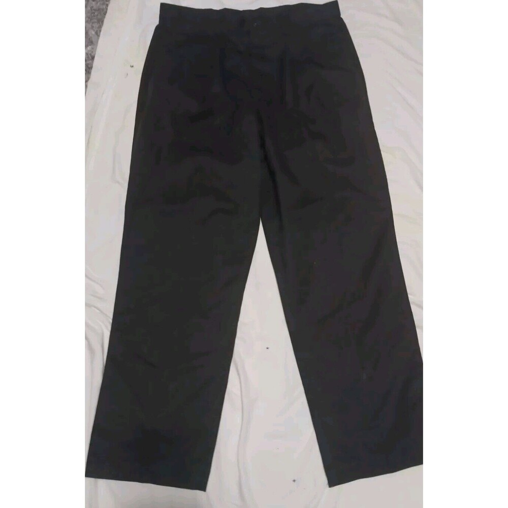 Crest Mens Slacks Canvas Like Black Pleated 34x32